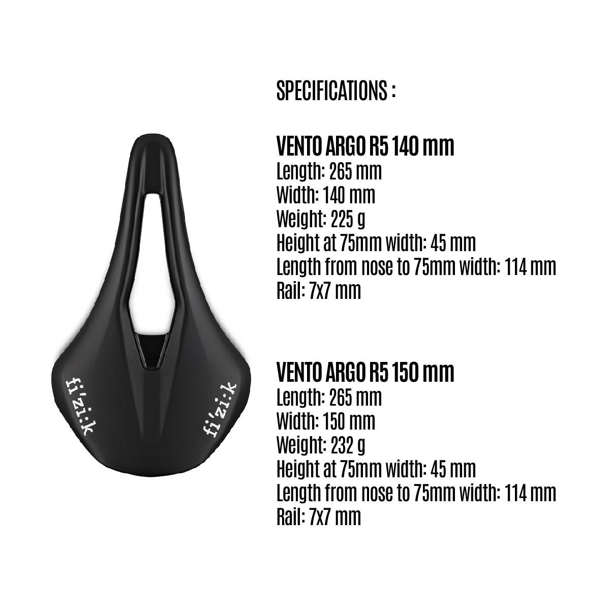 Fizik VENTO ARGO R5 Carbon-Reinforced Nylon Shell Saddle
